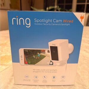 Ring Wired Spotlight Cam - Silver and White